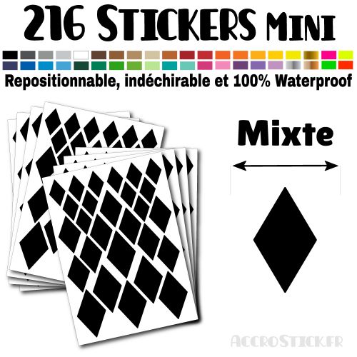 Losanges Mixte Stickers Mini Gommettes Couleur Noir