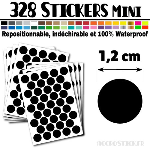 328 Ronds 1 2 Cm Stickers Mini Gommettes Couleur Noir