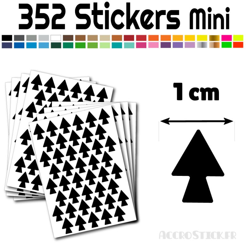 352 Flèches 1 cm - Stickers Flèches gommettes