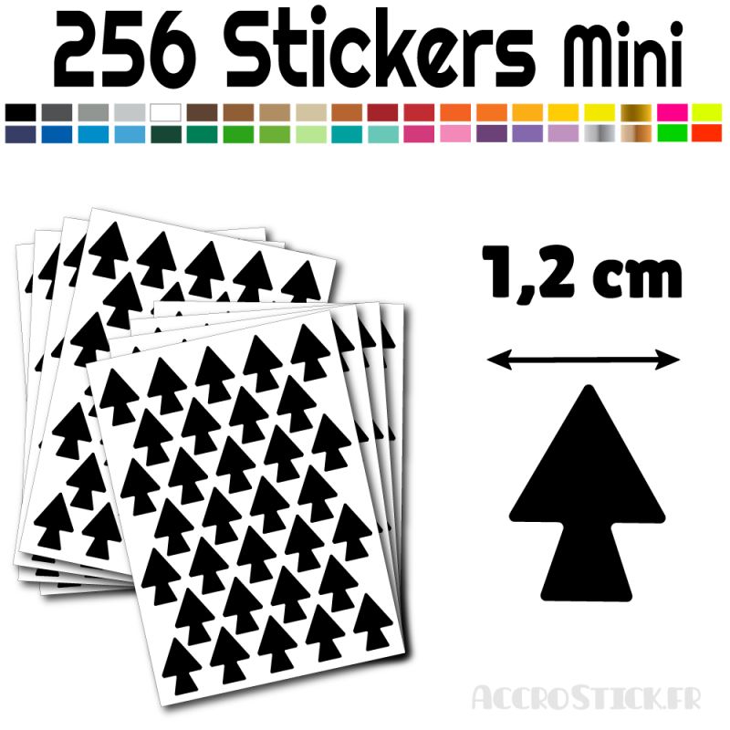 256 Flèches 1.2 cm - Stickers Flèches gommettes