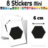 8 Hexagones 6 cm - Stickers mini gommettes