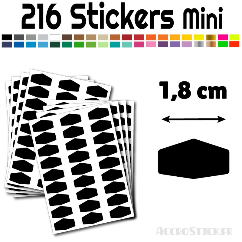 216 Etiquettes 1.8 cm - Stickers étiquettes gommettes