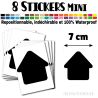 8 Maisons 7 cm - Stickers mini gommettes