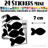 24 Poissons 7 cm - Stickers mini gommettes