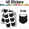 48 stickers Chat de 3 cm - Stickers étiquettes gommettes