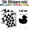 136 stickers Canard 1.8 cm - Stickers étiquettes gommettes