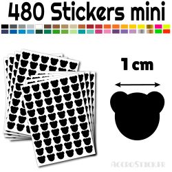 480 gommettes Ours 1 cm - Stickers polyvalents