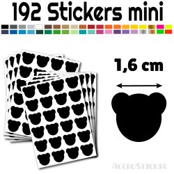 192 gommettes Ours 1.6 cm - Stickers polyvalents