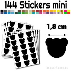 144 gommettes Ours 1.8 cm - Stickers polyvalents