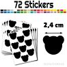 72 gommettes Ours 2.4 cm - Stickers polyvalents