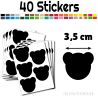 40 gommettes Ours 3.5 cm - Stickers polyvalents