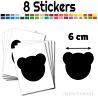 8 gommettes Ours 6 cm - Stickers polyvalents