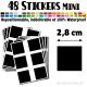 48 Carrés 2,8 cm - Stickers mini gommettes