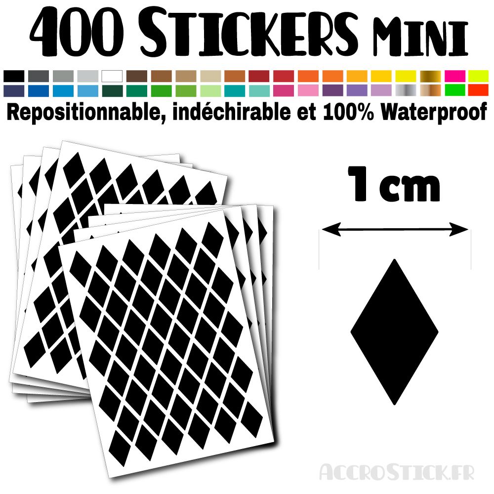 400 Losanges 1 cm - Stickers mini gommettes