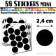 88 Ronds 2,4 cm - Stickers mini gommettes