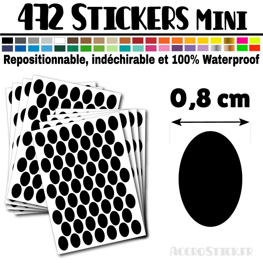 472 Ovales 0,8 cm - Stickers mini gommettes