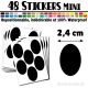 48 Ovales 2,4 cm - Stickers mini gommettes