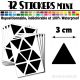 72 Triangles 3 cm - Stickers étiquettes gommettes