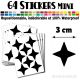 64 Etoiles 3 cm - Stickers mini gommettes