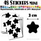 48 Etoiles 3 cm - Stickers mini gommettes