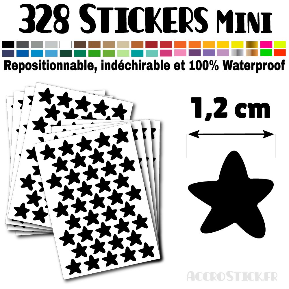 328 Etoiles 1,2 cm - Stickers mini gommettes