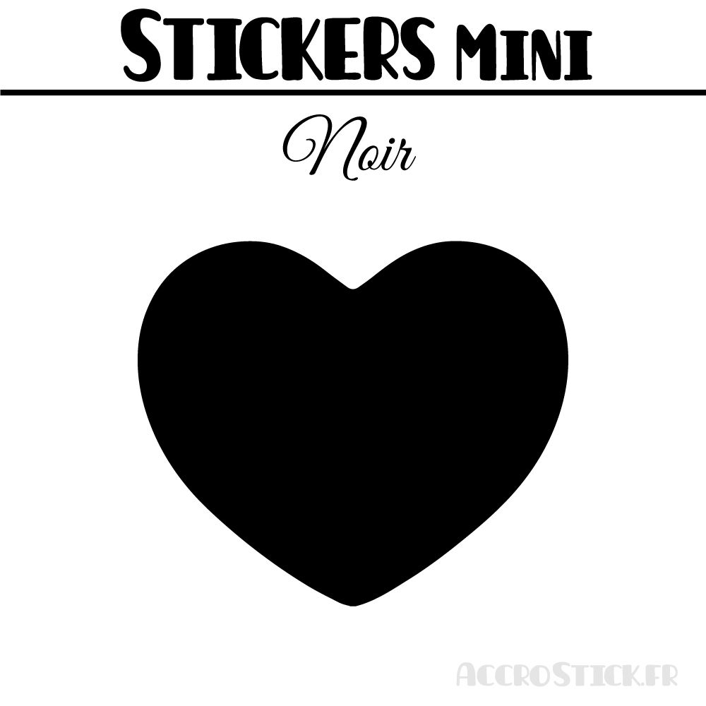 528 Coeurs 1 cm - Stickers mini gommettes Couleur Noir