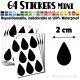 64 Gouttes d'eau 2 cm - Stickers mini gommettes