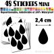 48 Gouttes d'eau 2,4 cm - Stickers mini gommettes