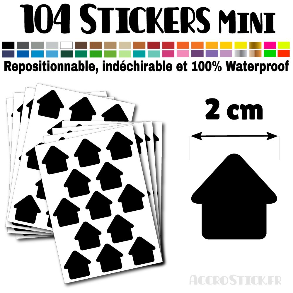 104 Maisons 2 cm - Stickers mini gommettes