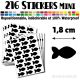 216 Poissons 1,8 cm - Stickers mini gommettes