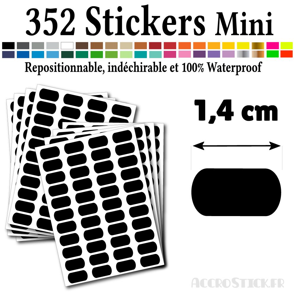 352 Etiquettes 1,4 cm - Stickers mini gommettes